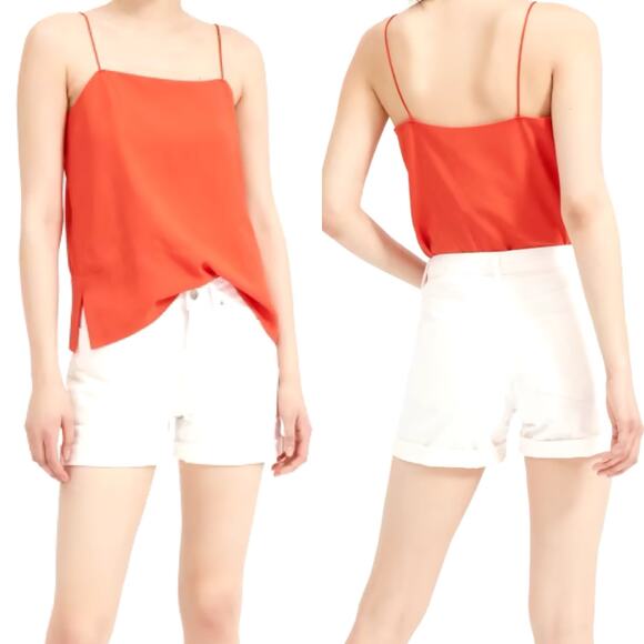 Everlane The Denim Jean Shorts Raw Hem/Rolled Cuffs High Rise Cream Women 30 NWT - Picture 1 of 12